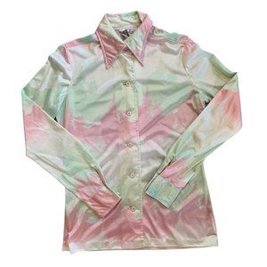 Vintage Pastel Nature Scene Blouse